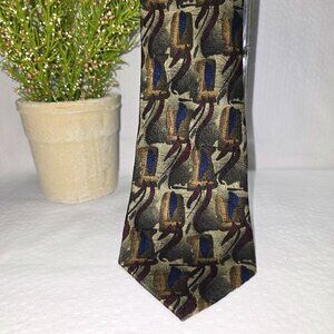 VINTAGE J. GARCIA BUTTERFLY TRAP COLLECTION 100% SILK TIE MENS ABSTRACT GREEN